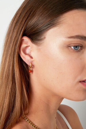 Boucles d'oreilles avec pierre January - or/marron h5 Image3